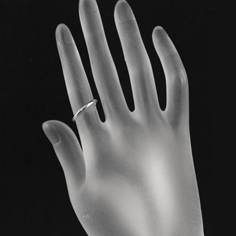 Women's TIFFANY & Co. Forever Platinum 2mm Lucida Wedding Band Ring 7 For Sale
