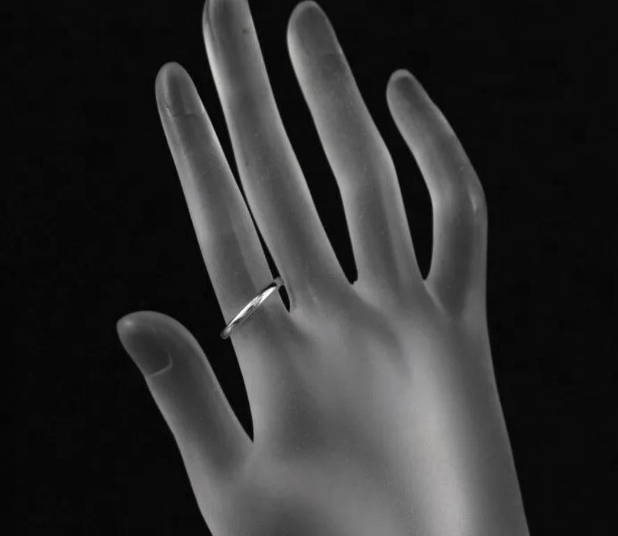 Women's TIFFANY & Co. Forever Platinum 2mm Lucida Wedding Band Ring 7 For Sale