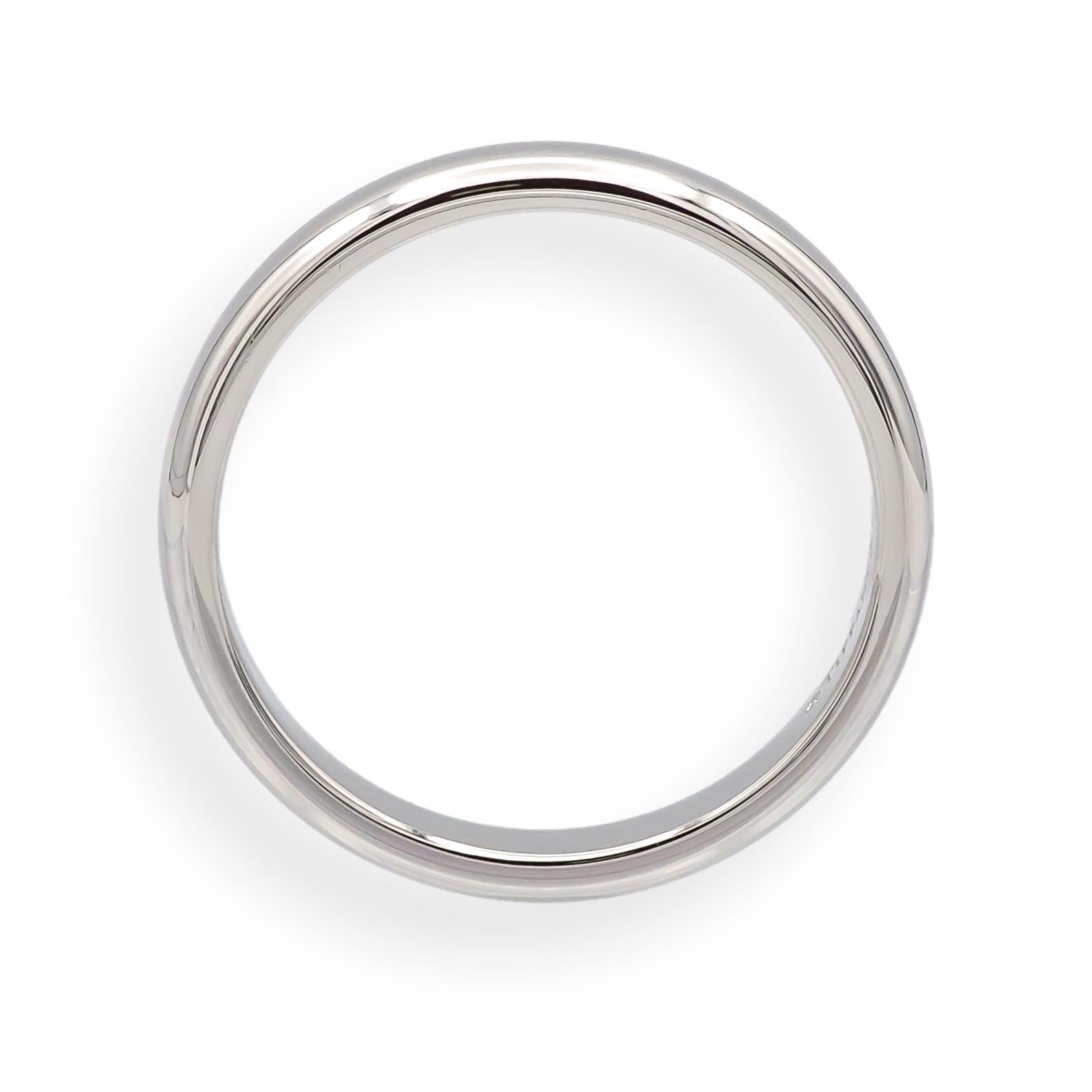 Contemporain Tiffany & Co. Forever, bague d'alliance ajustée confortable en platine 3,0 mm, taille 5,5 en vente