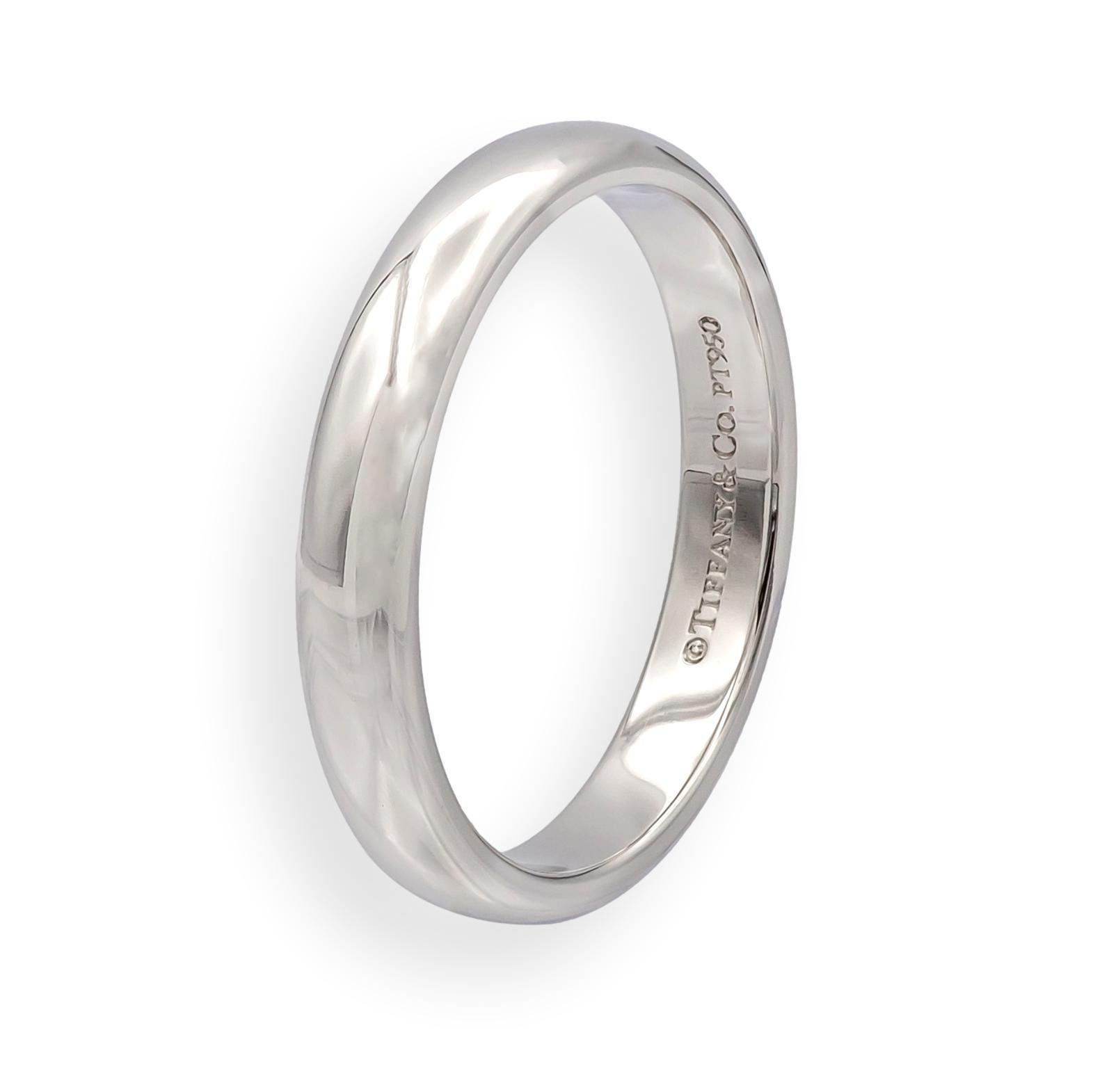 Tiffany & Co. Forever, bague d'alliance ajustée confortable en platine 3,0 mm, taille 5,5 en vente 1