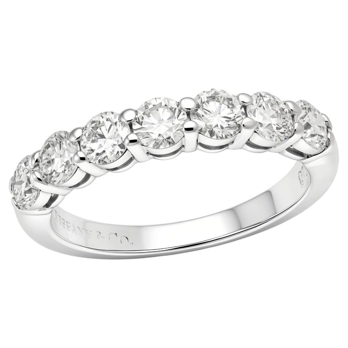TIFFANY & Co. Forever Platinum 3.5mm Half Circle Diamond Embrace Band Ring 5.5