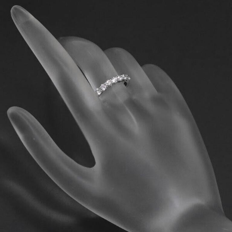 Women's TIFFANY & Co. Forever Platinum 3mm Half Circle Diamond Embrace Band Ring 5 For Sale
