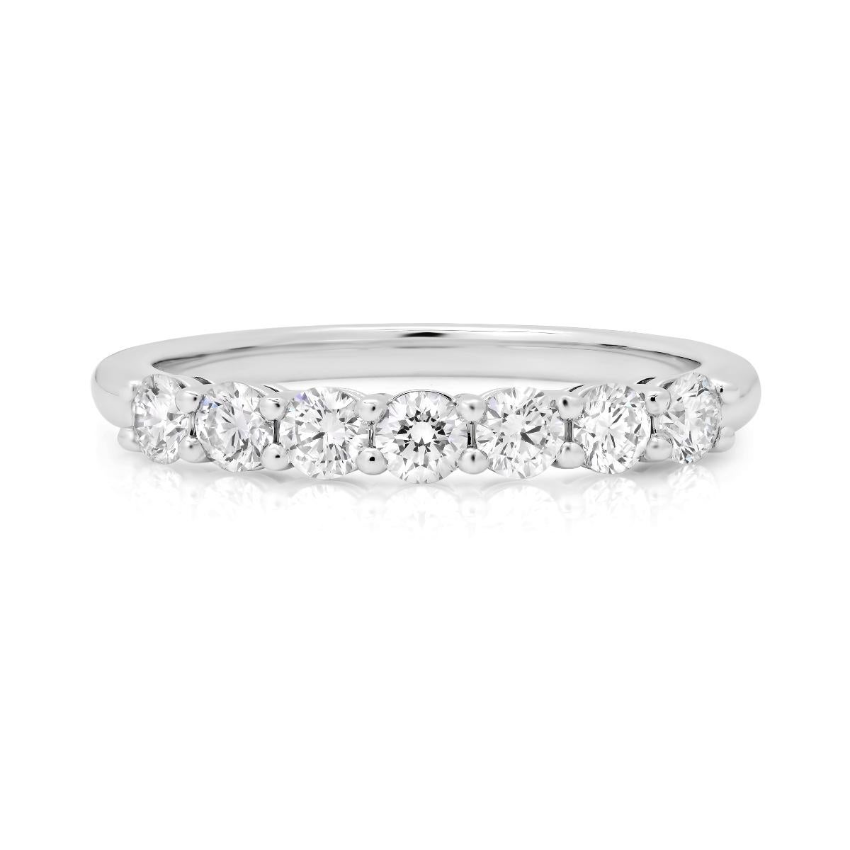 TIFFANY & Co. Für immer Platin 3mm Halbkreis Diamant Embrace Band Ring 7,5 Neu (Rundschliff) im Angebot
