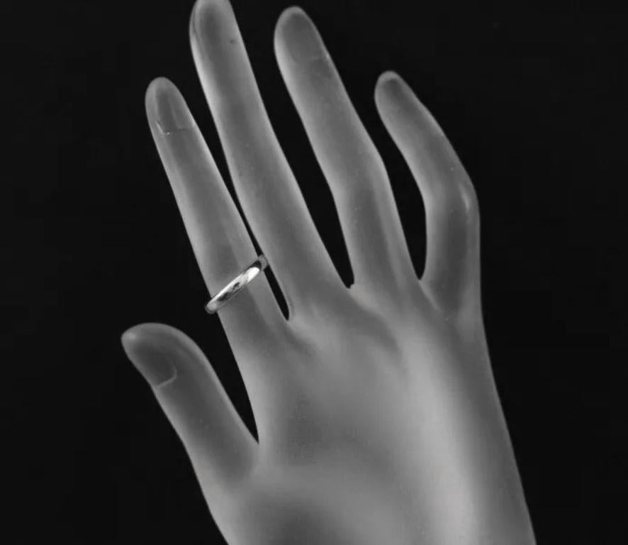 Women's TIFFANY & Co. Forever Platinum 3mm Lucida Wedding Band Ring 5 New For Sale