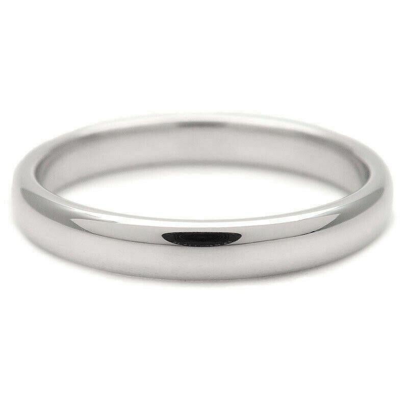 TIFFANY & Co. Forever Platinum 3mm Lucida Wedding Band Ring 7.5 In Excellent Condition For Sale In Los Angeles, CA