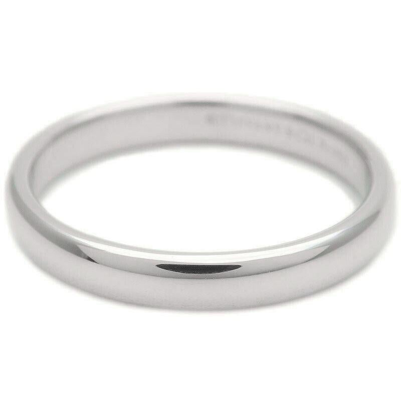 TIFFANY & Co. Forever Platinum 3mm Lucida Wedding Band Ring 7.5 For Sale 1