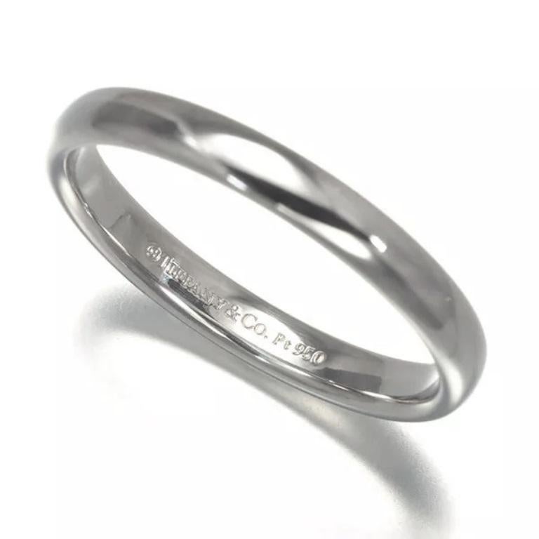 TIFFANY & Co. Forever Platinum 3mm Lucida Wedding Band Ring 9 Neuf - En vente à Los Angeles, CA