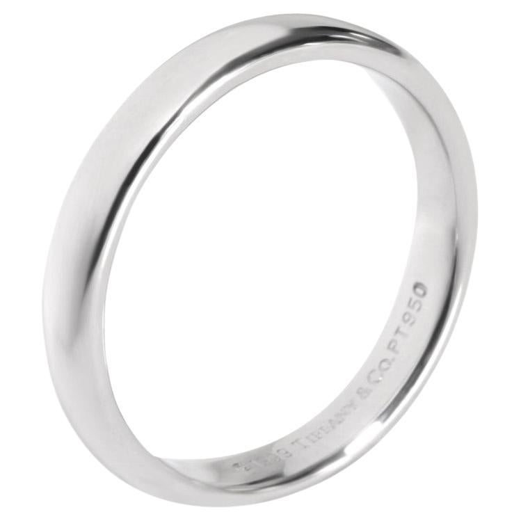 TIFFANY & Co. Forever Platinum 3mm Lucida Wedding Band Ring 9 For Sale