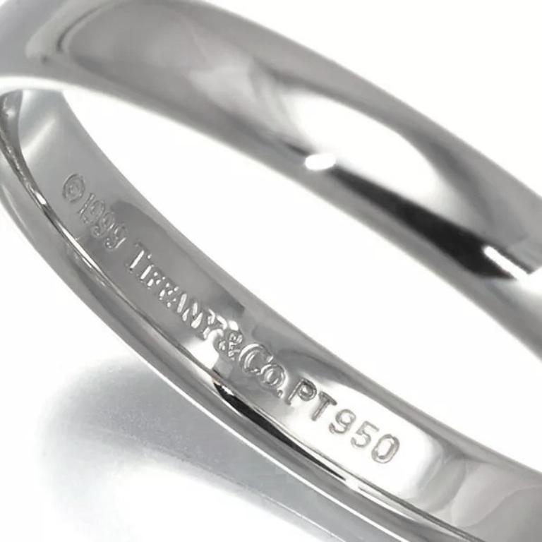 TIFFANY & Co. Für immer Platin 3mm Lucida Hochzeit Band Ring 9 Neu im Zustand „Neu“ im Angebot in Los Angeles, CA
