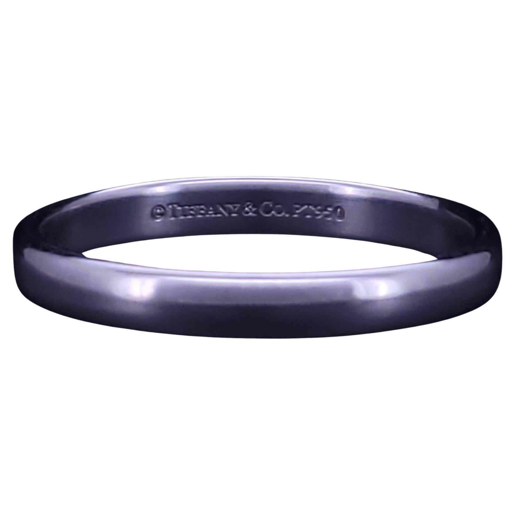 TIFFANY 
Co. Forever Platinum 3mm Lucida Wedding Band Ring size 9.25 in vendita