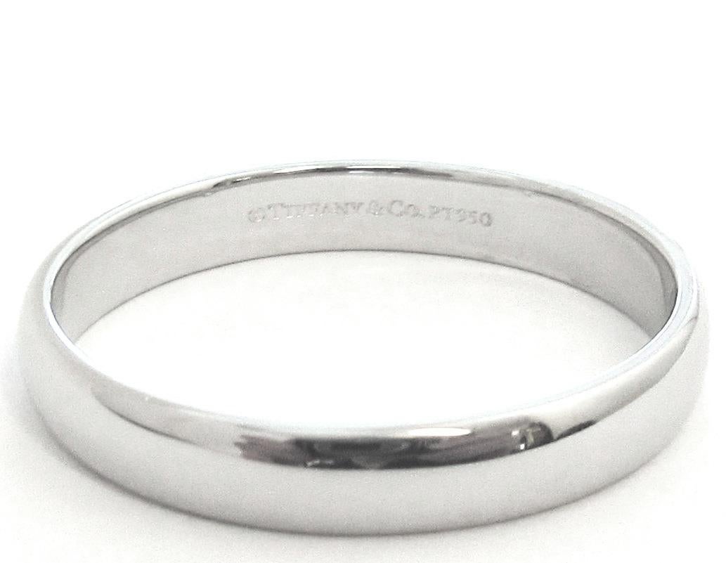 TIFFANY & Co. Forever Platinum 4.5mm Lucida Wedding Band Ring 15 For Sale 2