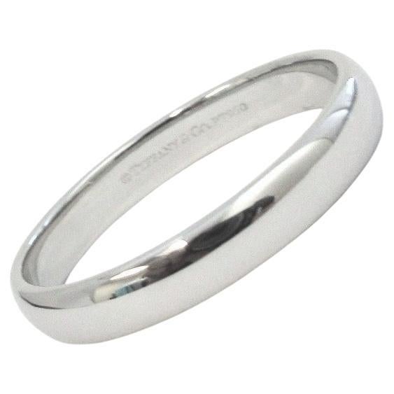 TIFFANY & Co. Forever Platinum 4.5mm Lucida Wedding Band Ring 15 For Sale