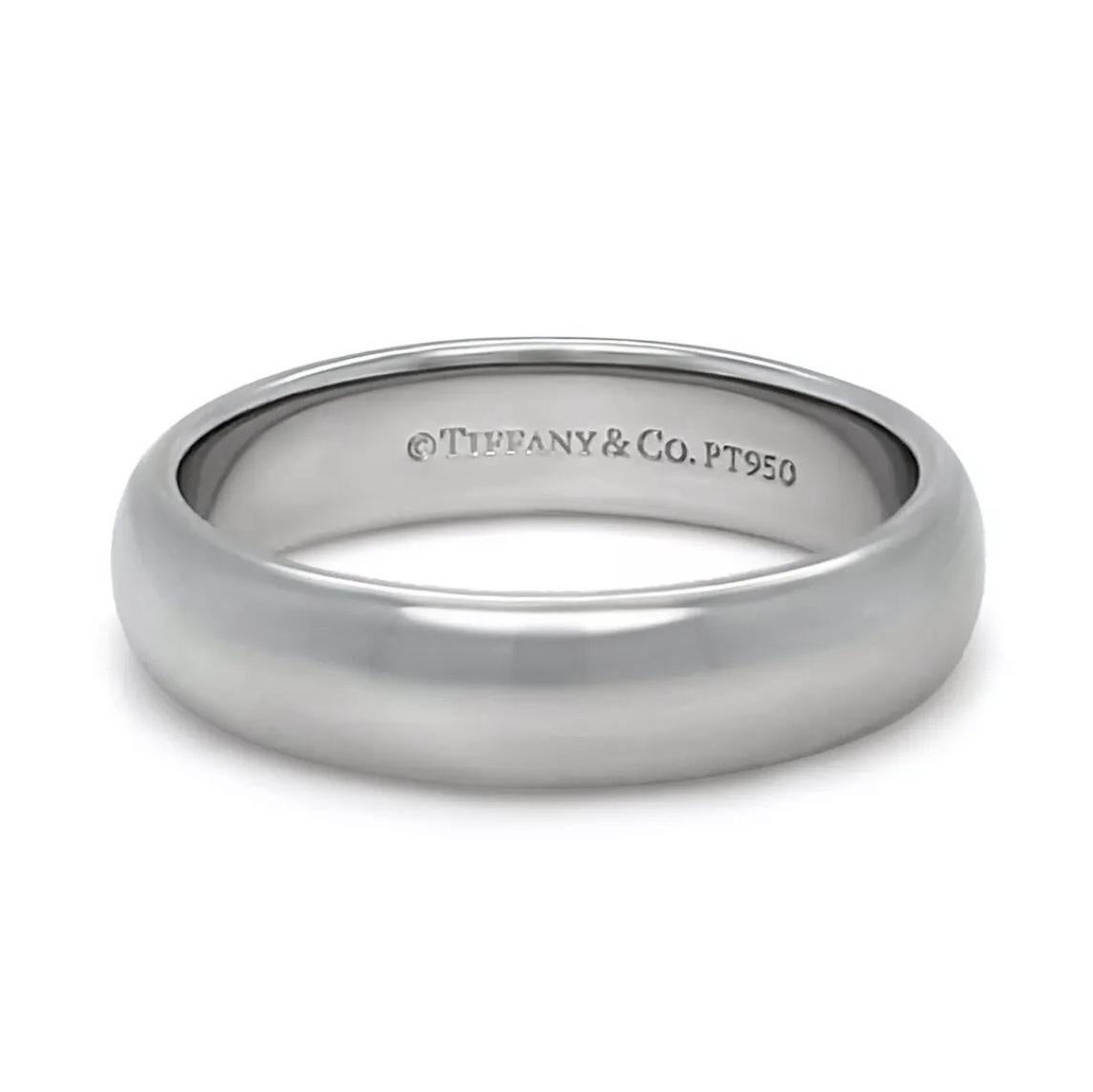 TIFFANY & Co. Forever Platin 4,5 mm Lucida Ehering 6 im Zustand „Hervorragend“ im Angebot in Los Angeles, CA