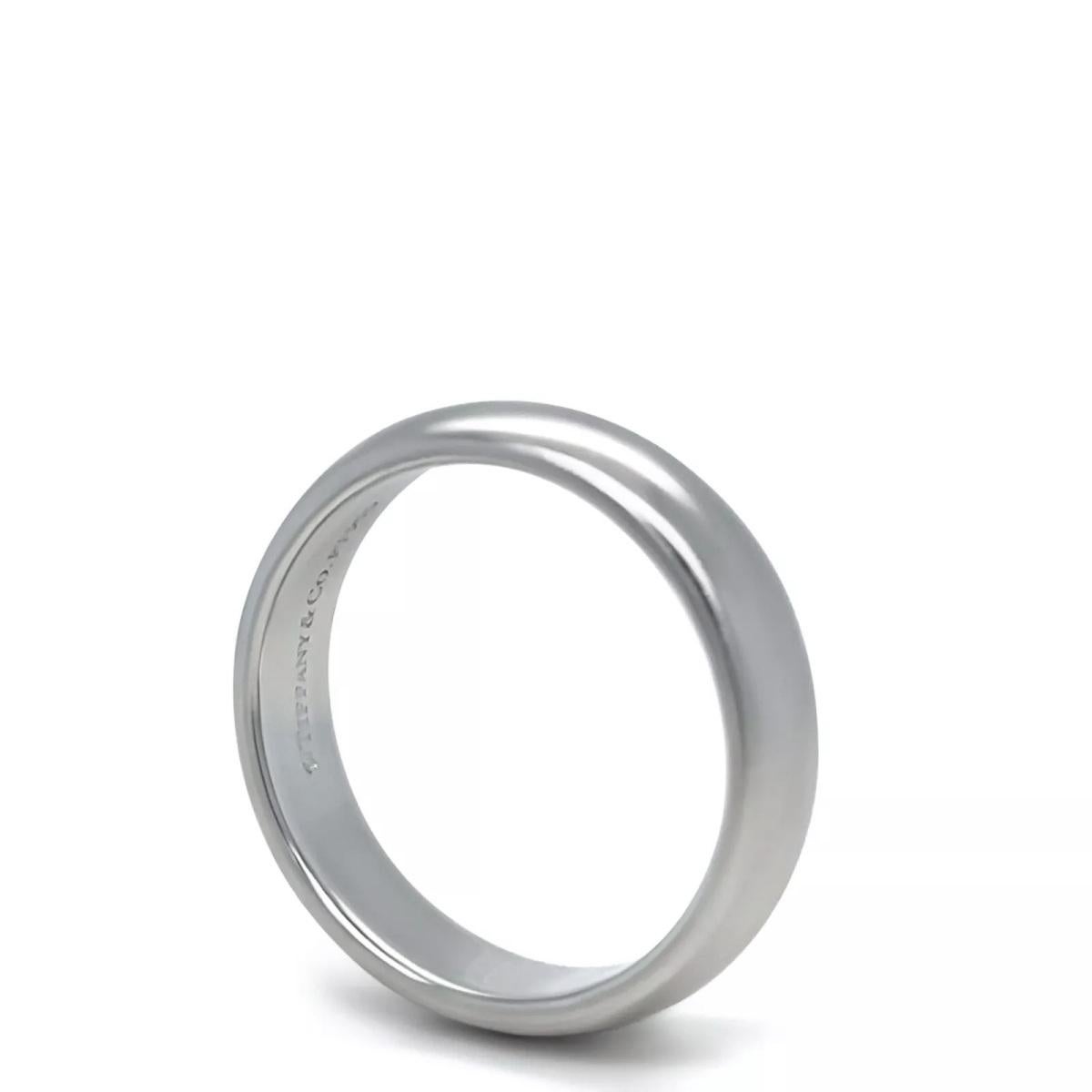 TIFFANY & Co. Forever Platin 4,5 mm Lucida Ehering 6 im Angebot 1