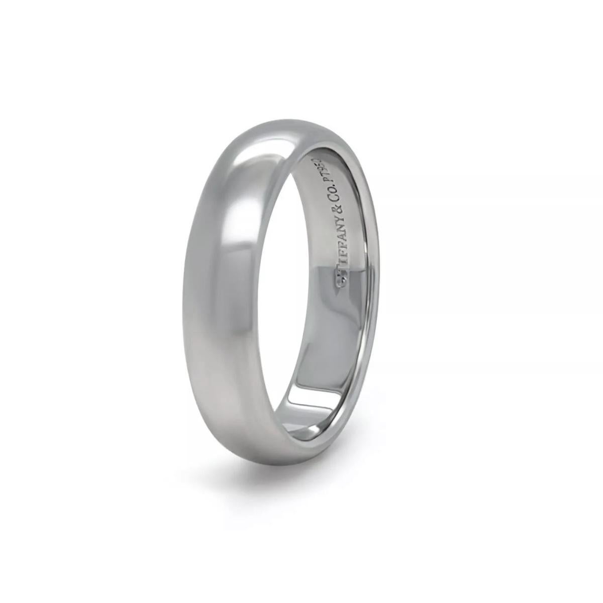 TIFFANY & Co. Forever Platin 4,5 mm Lucida Ehering 6 im Angebot 2