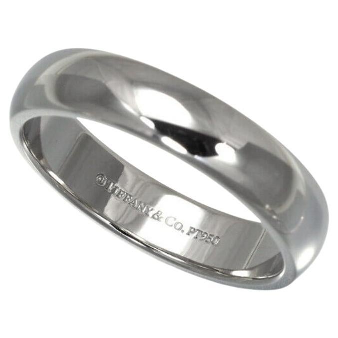 TIFFANY & Co. Forever Platinum 4.5mm Lucida Wedding Band Ring 7 For Sale