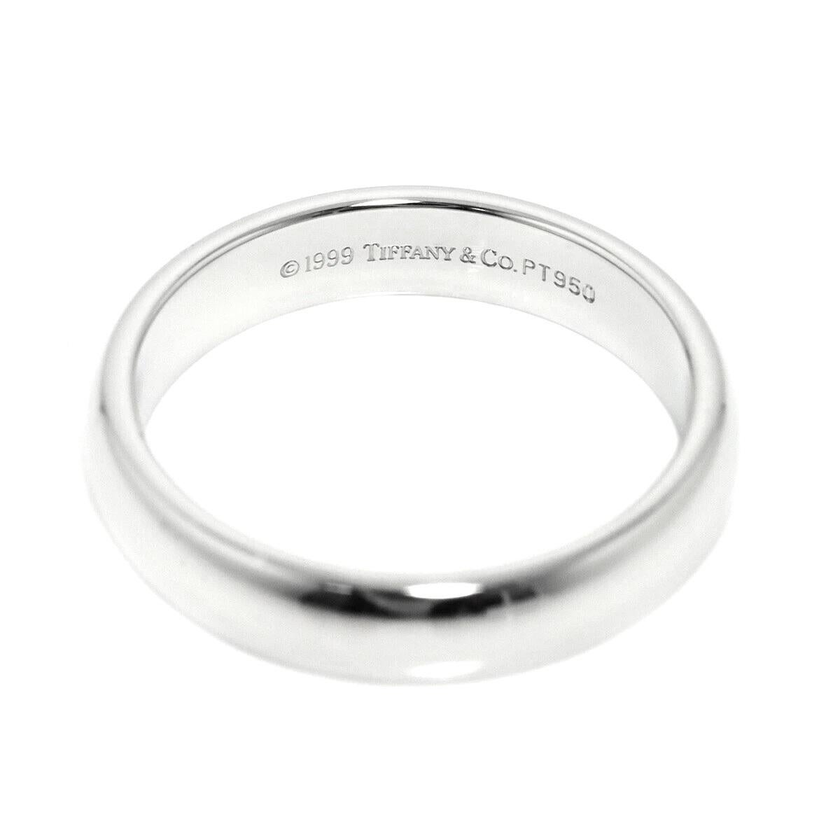 TIFFANY & Co. Forever Platinum 4.5mm Lucida Wedding Band Ring 7.5 New en vente 1