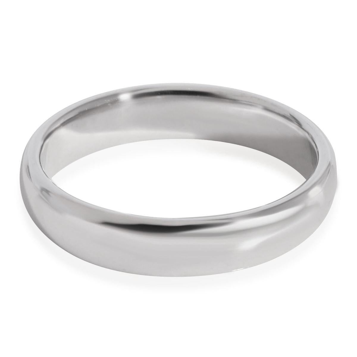 Women's or Men's TIFFANY & Co. Forever Platinum 4.5mm Lucida Wedding Band Ring 9.5 For Sale