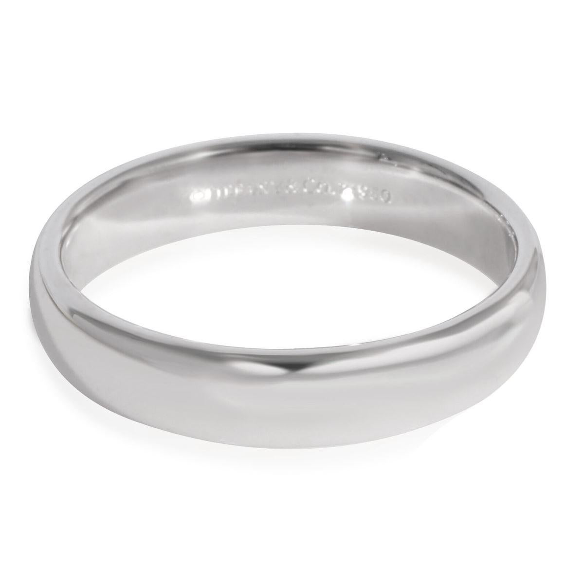 TIFFANY & Co. Forever Platinum 4.5mm Lucida Wedding Band Ring 9.5 For Sale 1