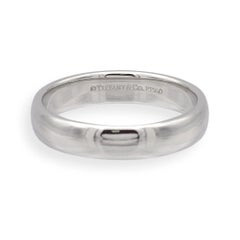 Tiffany & Co. Forever Platinum 4.4mm Wedding Band Ring Size 8.5, Box Included
