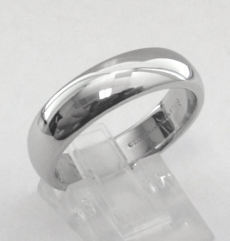 TIFFANY & Co. Forever Platinum 6mm Lucida Wedding Band Ring 10.5 For Sale 1