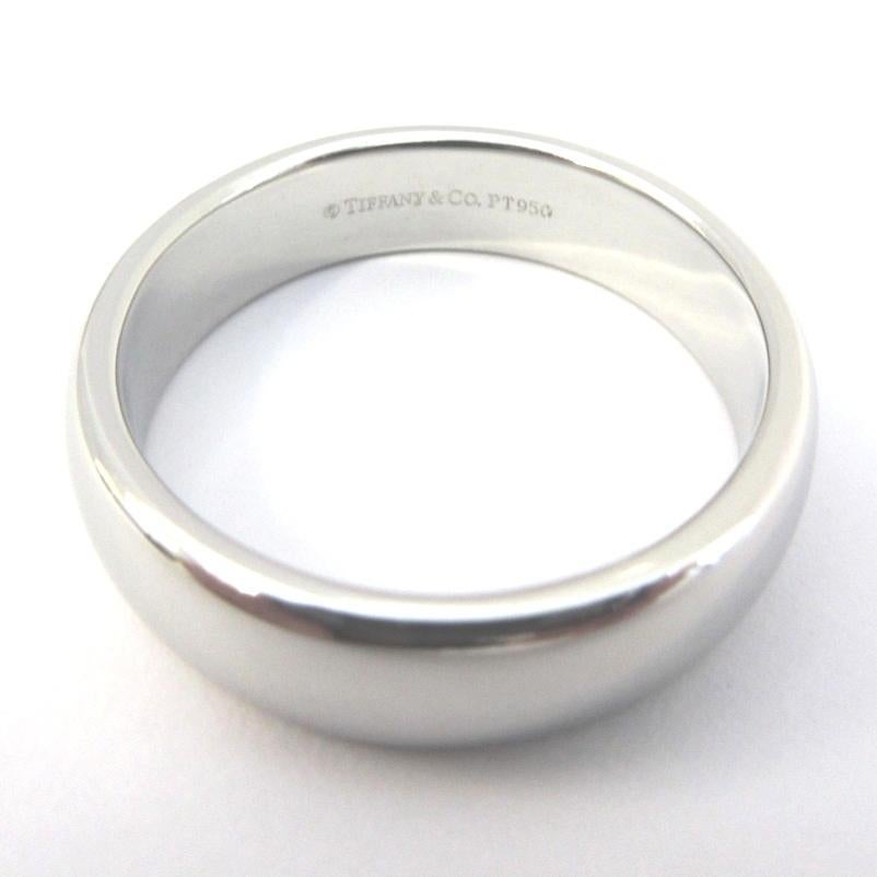 TIFFANY & Co. Forever Platinum 6mm Lucida Wedding Band Ring 10.5 For Sale 2