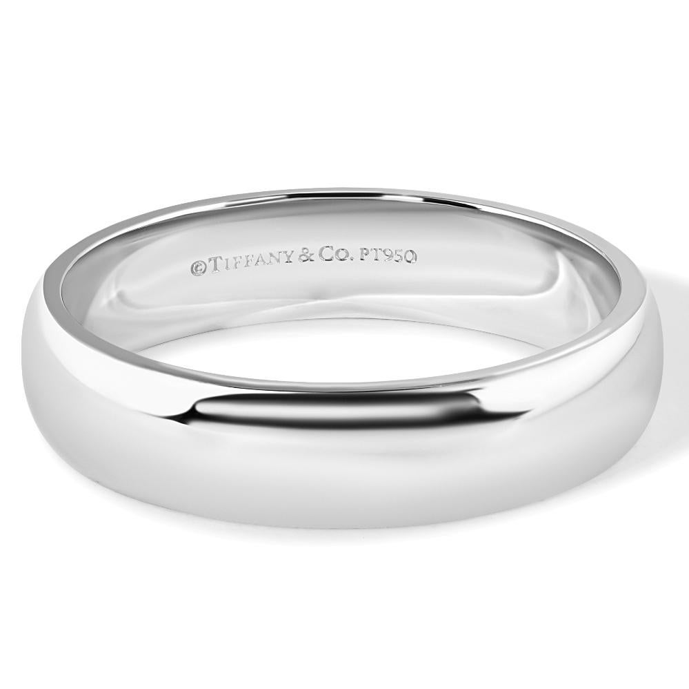 TIFFANY & Co. Für immer Platin 6mm Lucida Hochzeit Band Ring 12.5 im Angebot 3