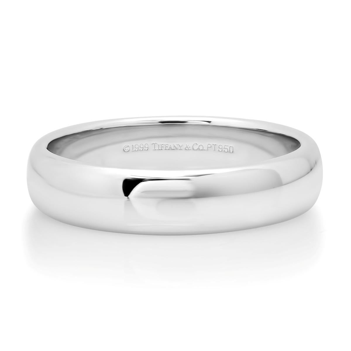 TIFFANY & Co. Forever Platinum 6mm Lucida Wedding Band Ring 14 Men's New Neuf - En vente à Los Angeles, CA