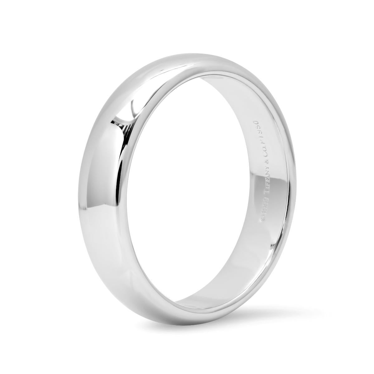 TIFFANY & Co. Forever Platinum 6mm Lucida Wedding Band Ring 14 Men's New Pour hommes en vente