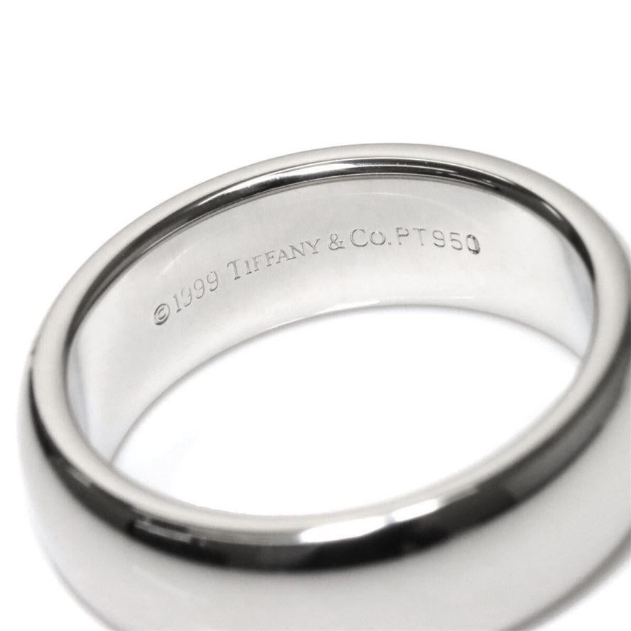 Women's or Men's TIFFANY & Co. Forever Platinum 6mm Lucida Wedding Band Ring 6 For Sale