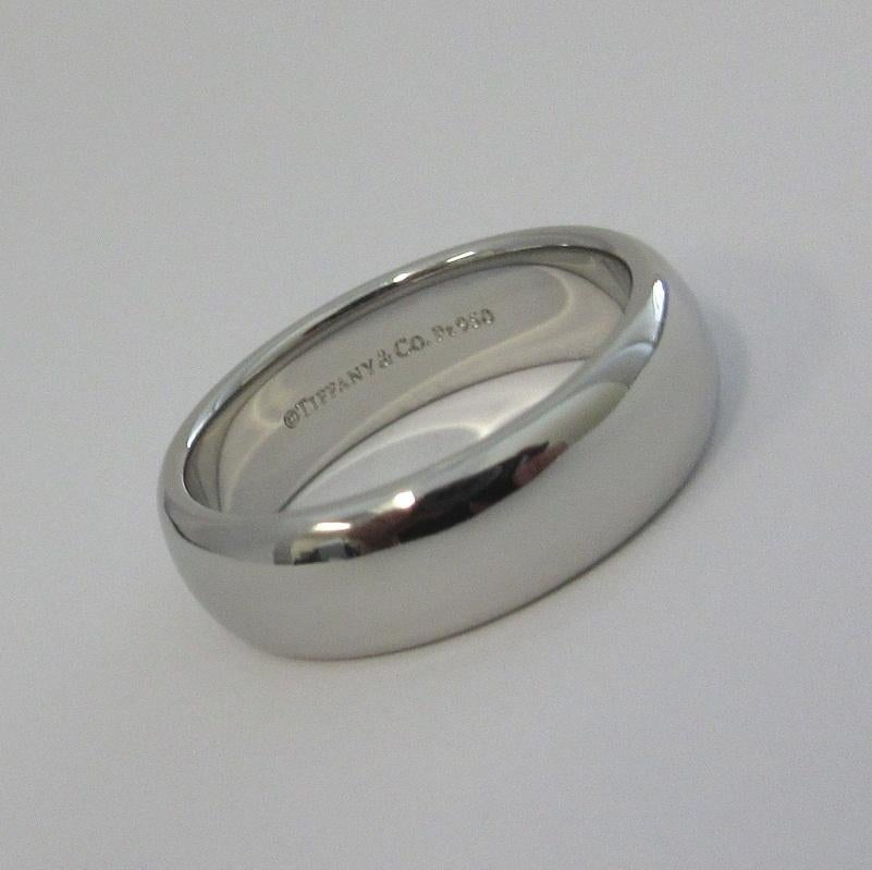 TIFFANY & Co. Forever Platinum 6mm Lucida Wedding Band Ring 7

Metal: Platinum
Size: 7
Band Width: 6mm
Weight: 12.40 grams
Hallmark: ©TIFFANY&CO. Pt950
Condition: Excellent condition, like new 
Tiffany Price: $2,900

Authenticity guaranteed