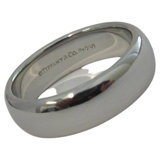 TIFFANY & Co. Forever Platinum 6mm Lucida Wedding Band Ring 7 For Sale