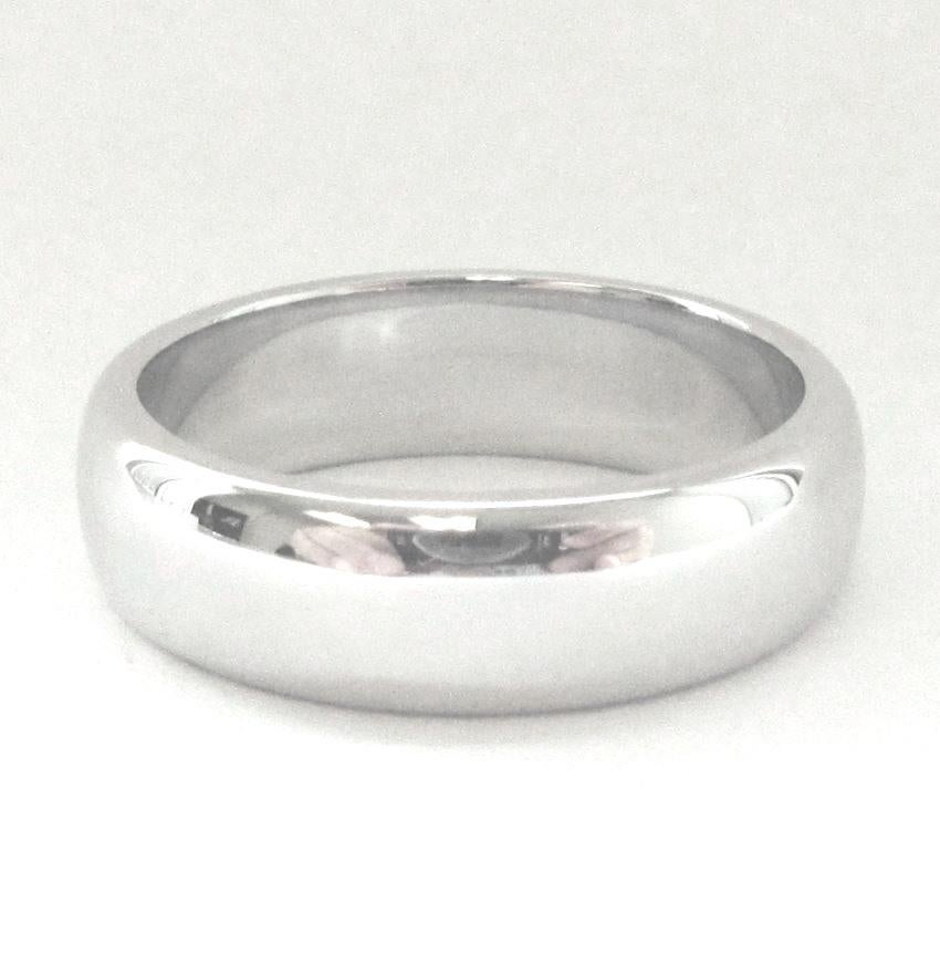 TIFFANY & Co. Forever Platinum 6mm Lucida Wedding Band Ring 8 For Sale 1
