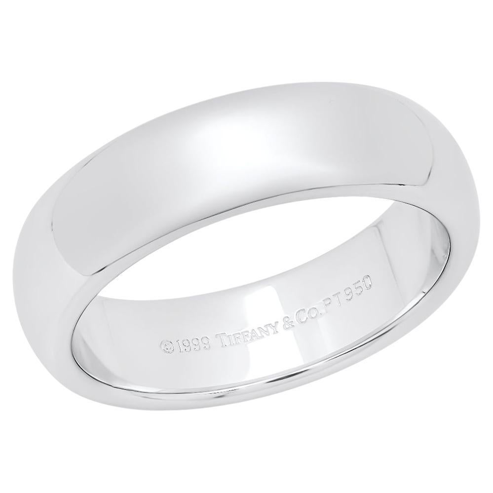 TIFFANY & Co. Forever Platinum 6mm Lucida Wedding Band Ring 8 New