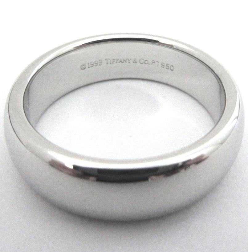 Women's or Men's TIFFANY & Co. Forever Platinum 6mm Lucida Wedding Band Ring 8.5 For Sale