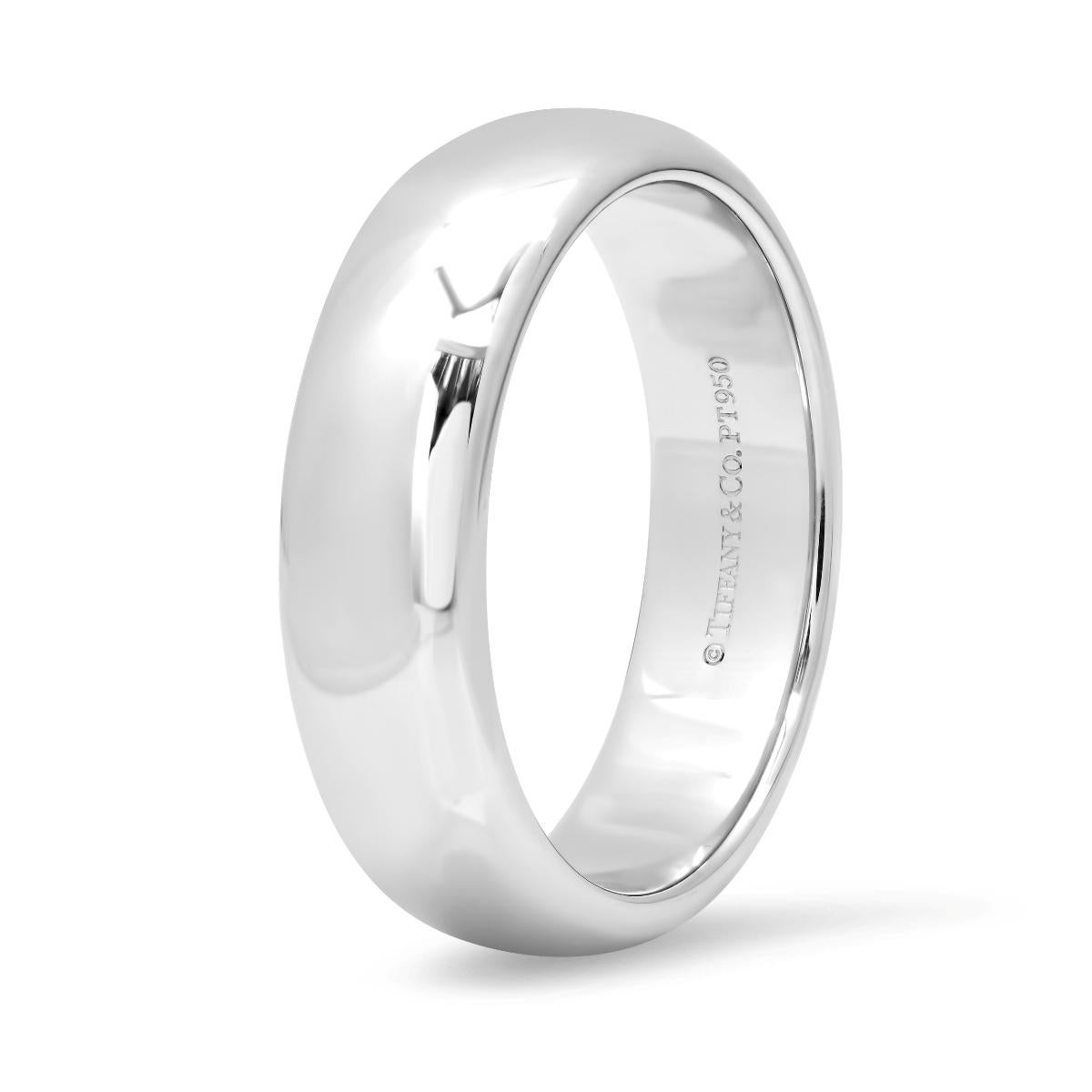 TIFFANY & Co. Forever Platinum 6mm Lucida Wedding Band Ring 9

Metal: Platinum
Size: 9
Band Width: 6mm
Weight: 14.20 grams
Hallmark: ©TIFFANY & CO. PT950
Condition: New, comes with Tiffany box
Tiffany price: $2,900

Authenticity Guaranteed