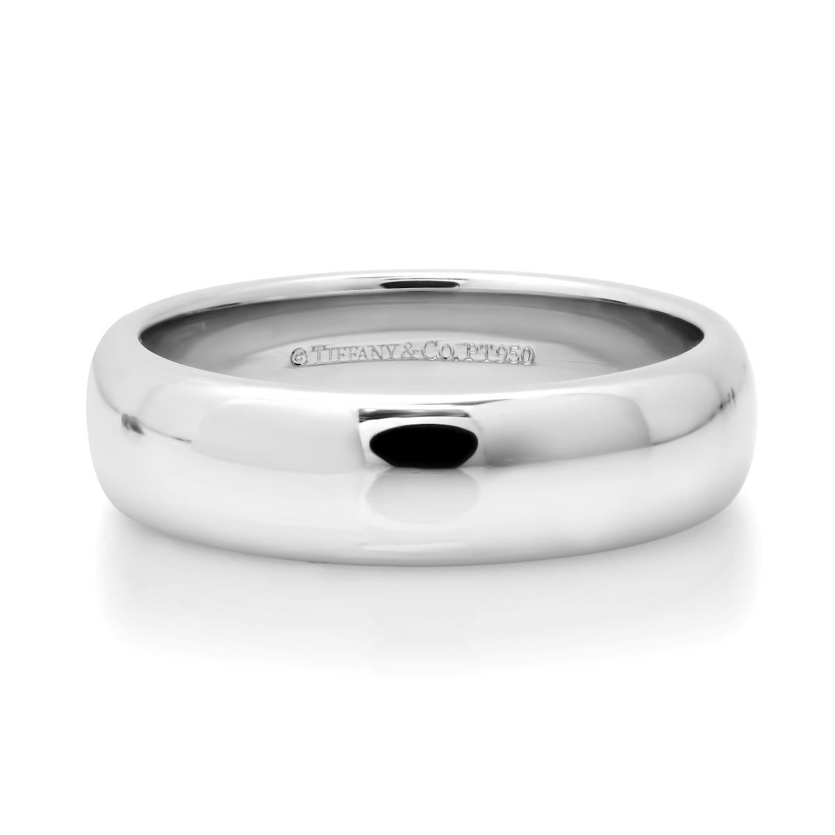 TIFFANY & Co. Forever Platinum 6mm Lucida Wedding Band Ring 9 New 1