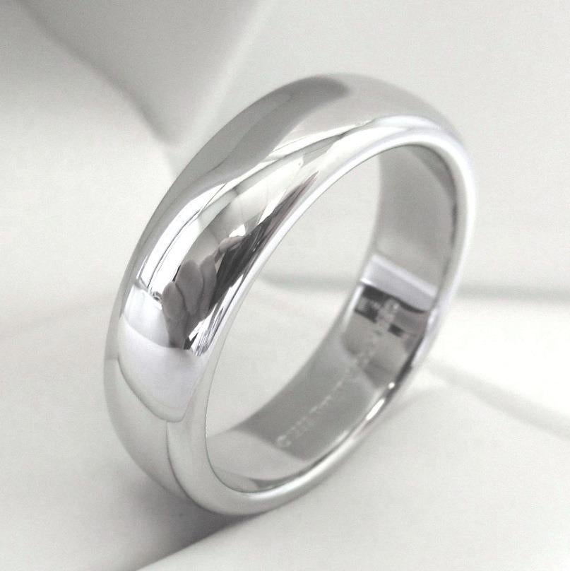 Women's or Men's TIFFANY & Co. Forever Platinum 6mm Lucida Wedding Band Ring 9.5 For Sale