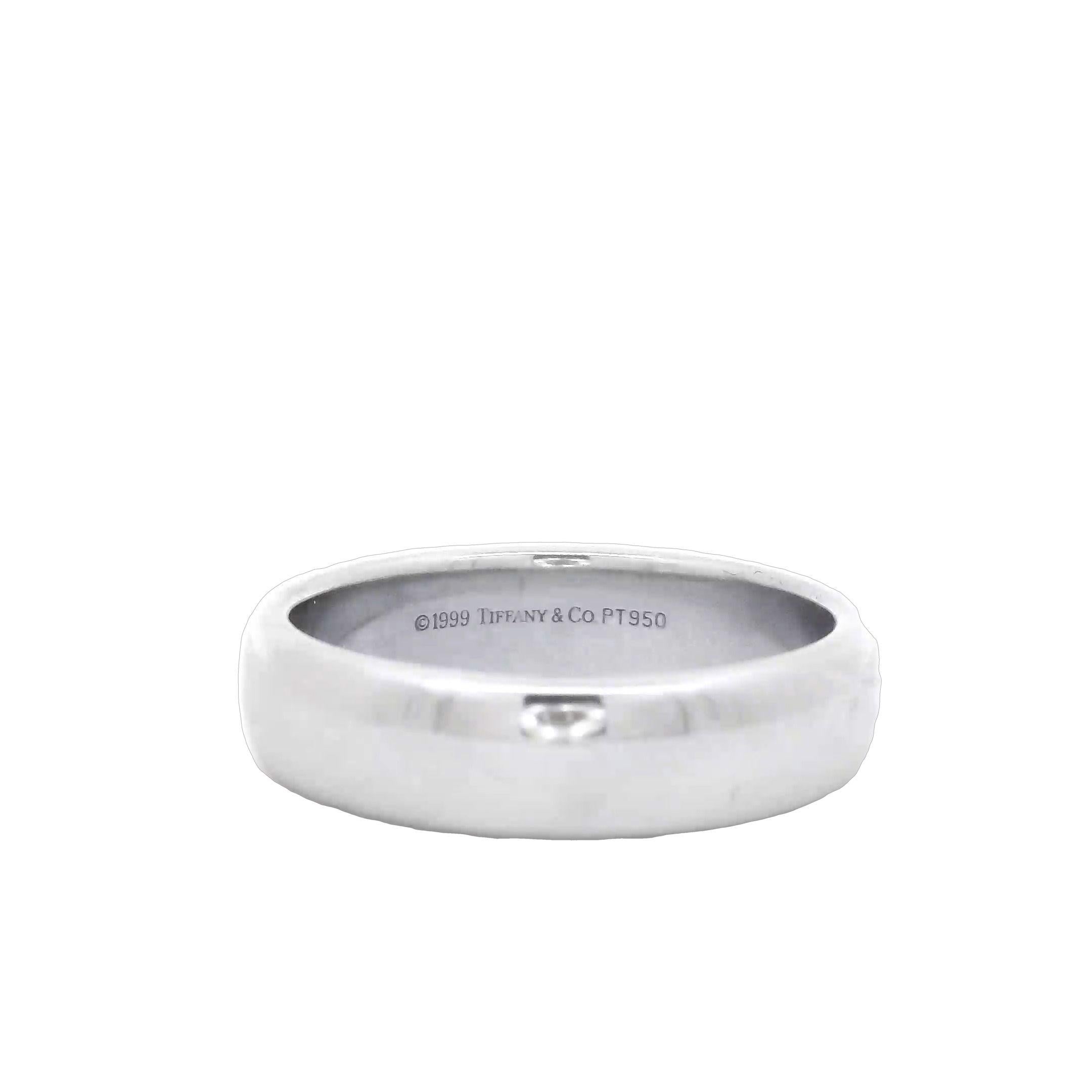 Men's Tiffany & Co. Forever Platinum 6mm Wedding Band Ring For Sale