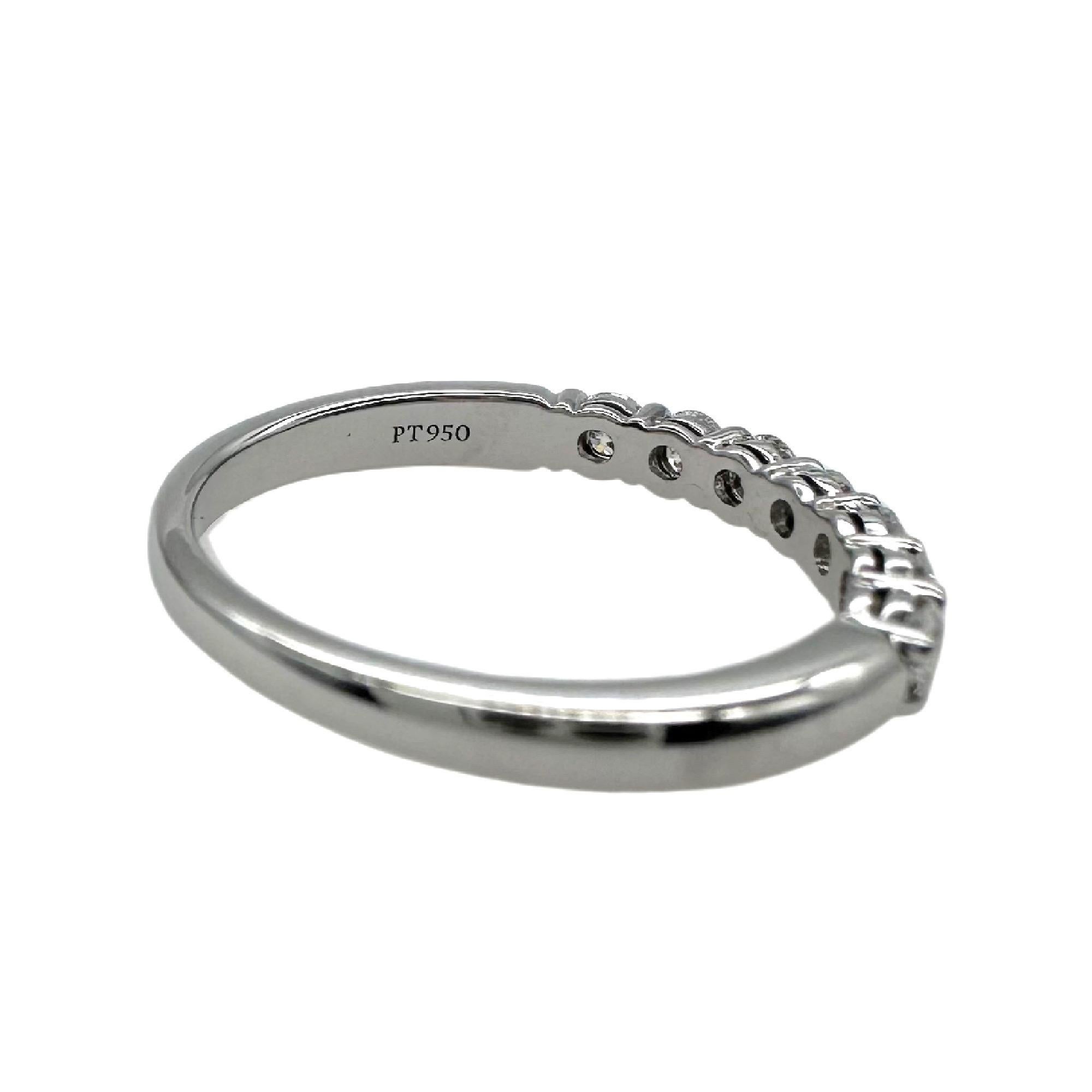 Round Cut Tiffany & Co Forever Platinum Diamond Band Ring 3mm Half Circle Shared Prong For Sale