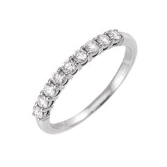 TIFFANY & Co. Forever Platinum Half Circle Diamond Embrace 2.2mm Band Ring 5.5
