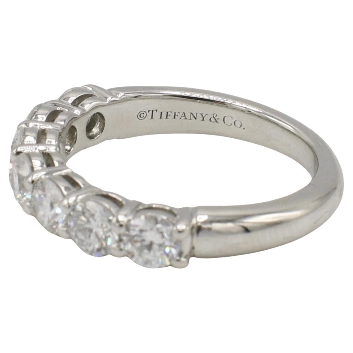 Modern Tiffany & Co. Forever Platinum Half-Circle Natural Diamond 0.91 Carat Band Ring