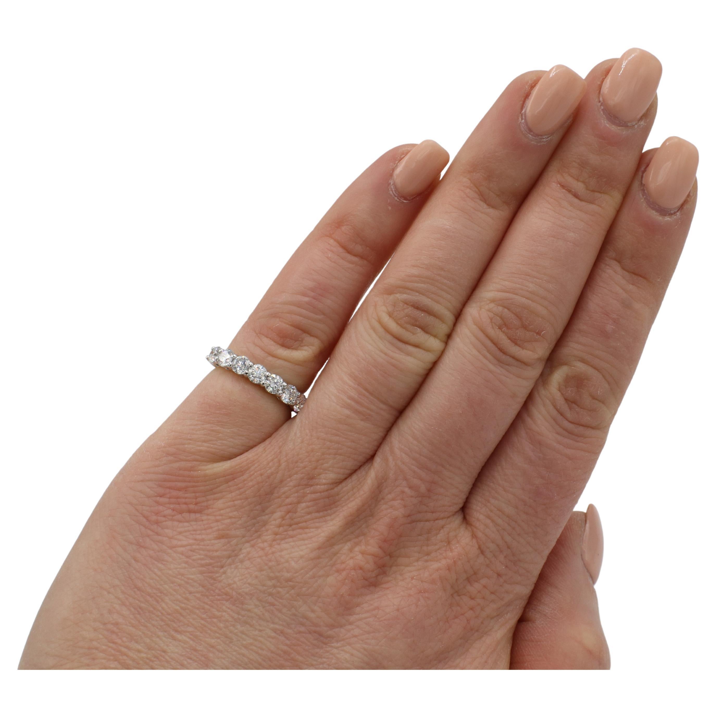 Women's Tiffany & Co. Forever Platinum Half-Circle Natural Diamond 0.91 Carat Band Ring