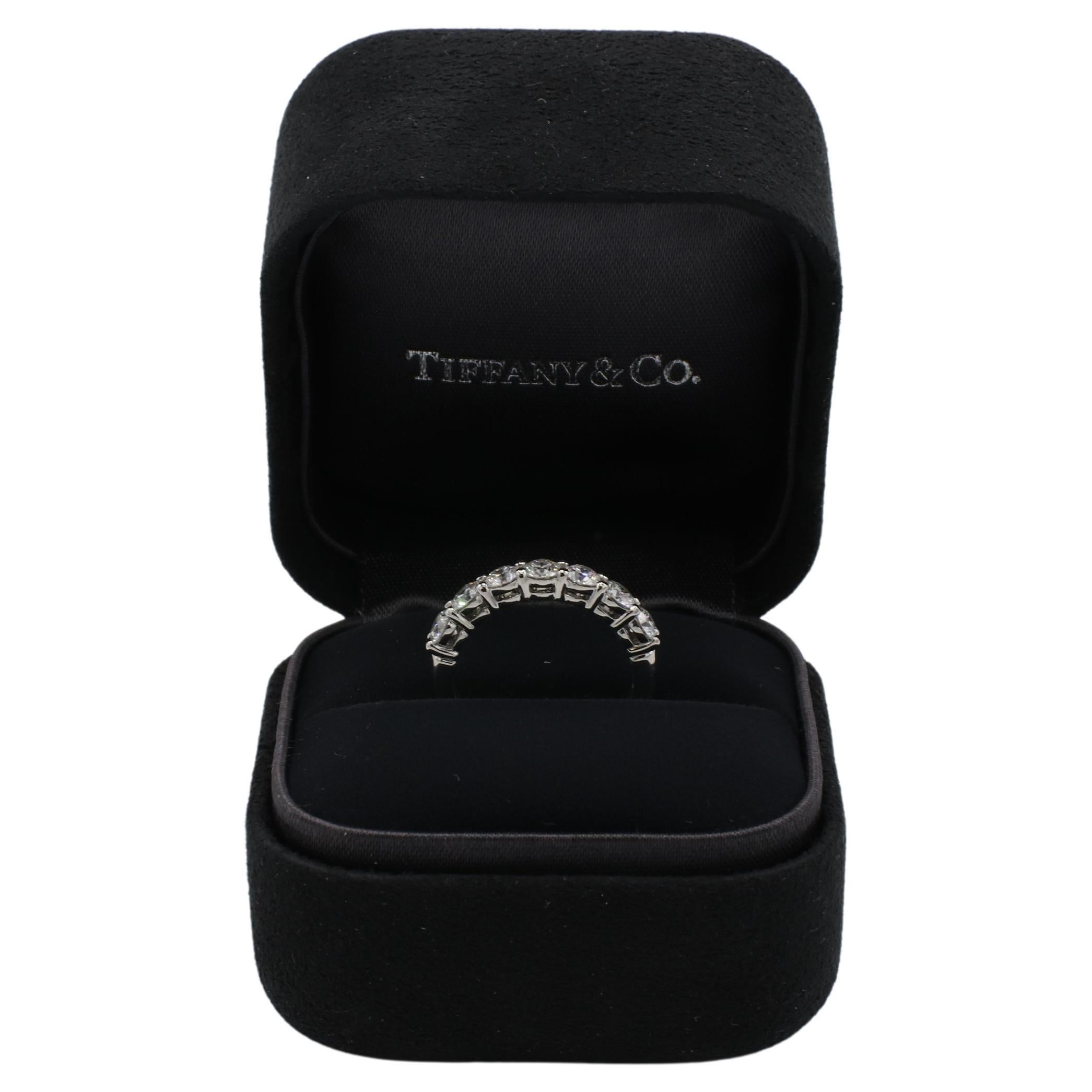 Tiffany & Co. Forever Platinum Half-Circle Natural Diamond 0.91 Carat Band Ring 1