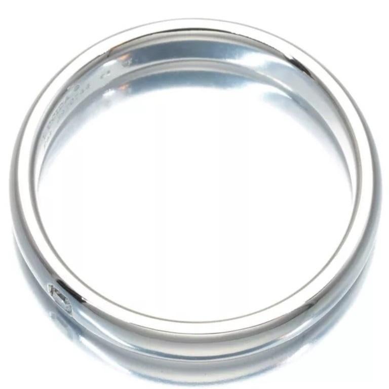 TIFFANY & Co. Forever Platinum Lucida Diamond 4mm Wedding Band Ring 10.5 In Excellent Condition For Sale In Los Angeles, CA