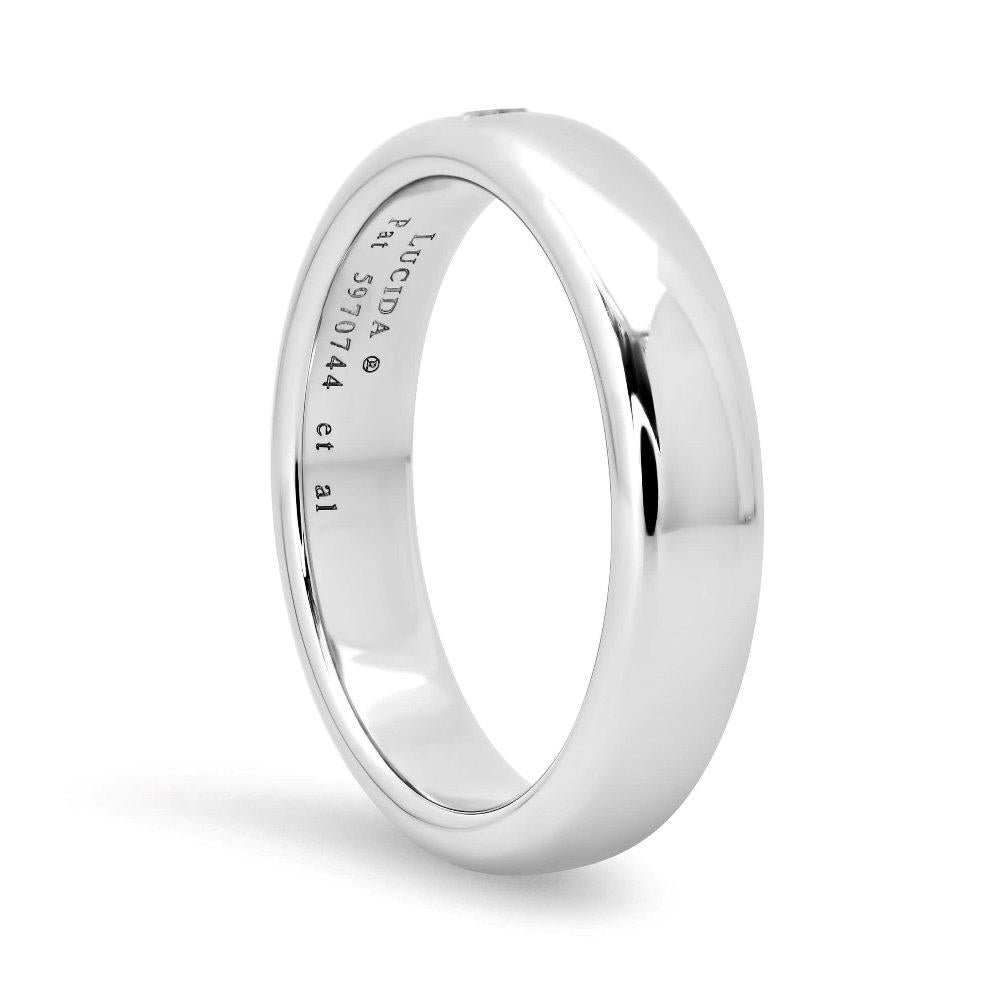 Women's TIFFANY & Co. Forever Platinum Lucida Diamond 4mm Wedding Band Ring 5 For Sale