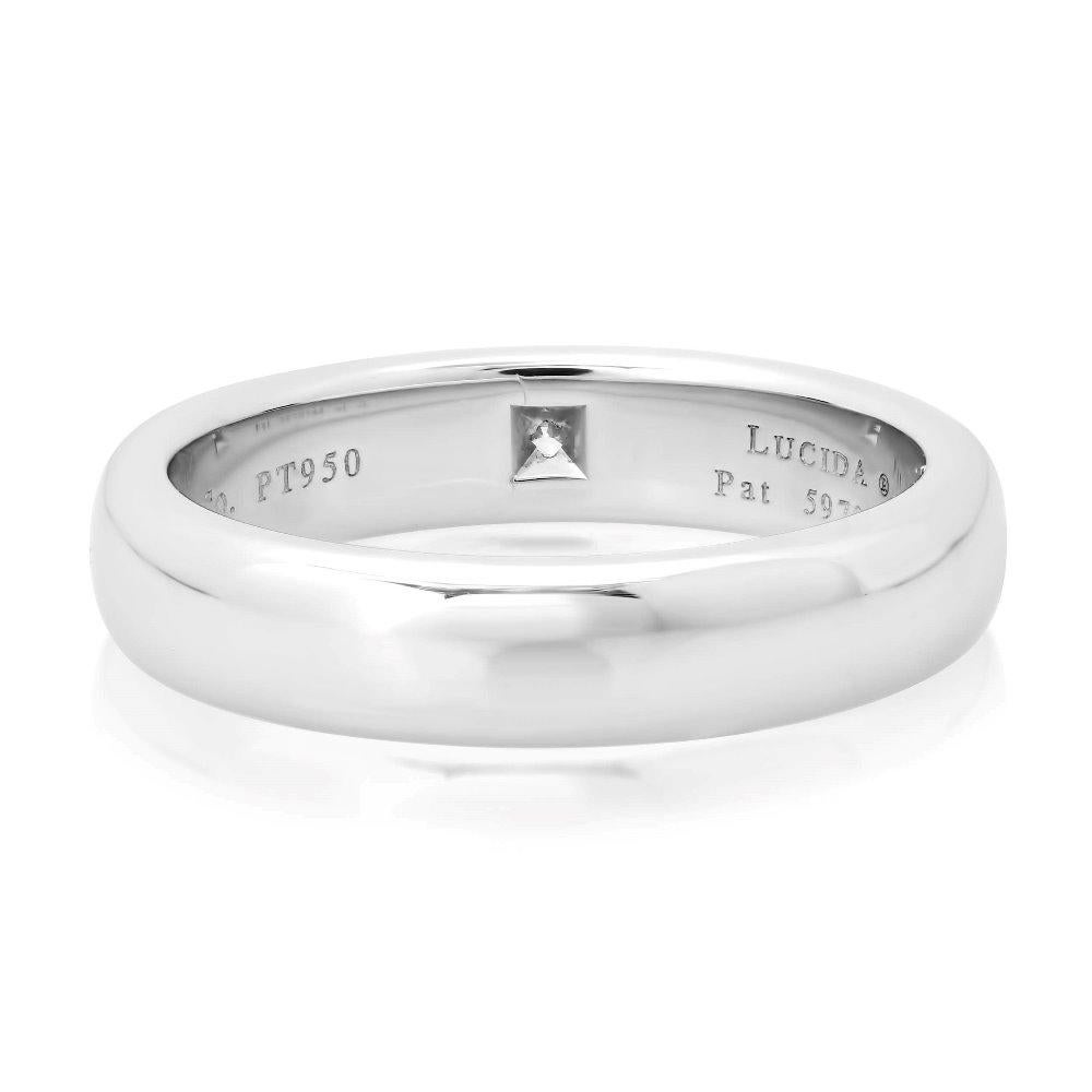 TIFFANY & Co. Forever Platinum Lucida Diamond 4mm Wedding Band Ring 5 For Sale 1