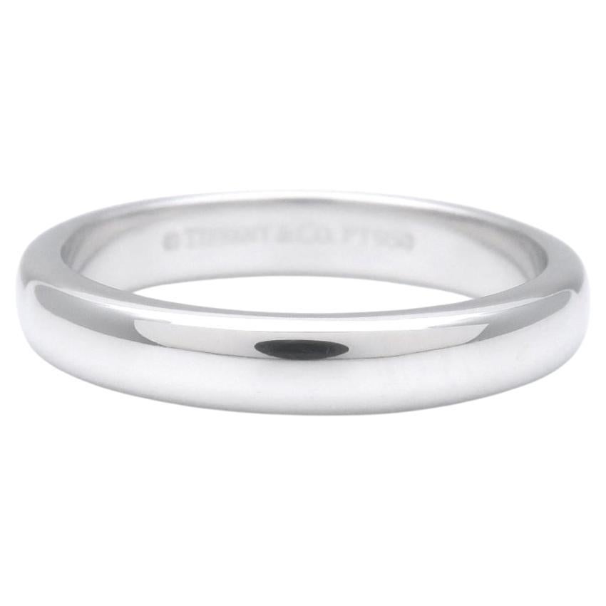 TIFFANY & Co. Forever Platinum 3mm Lucida Wedding Band Ring 4.5  For Sale