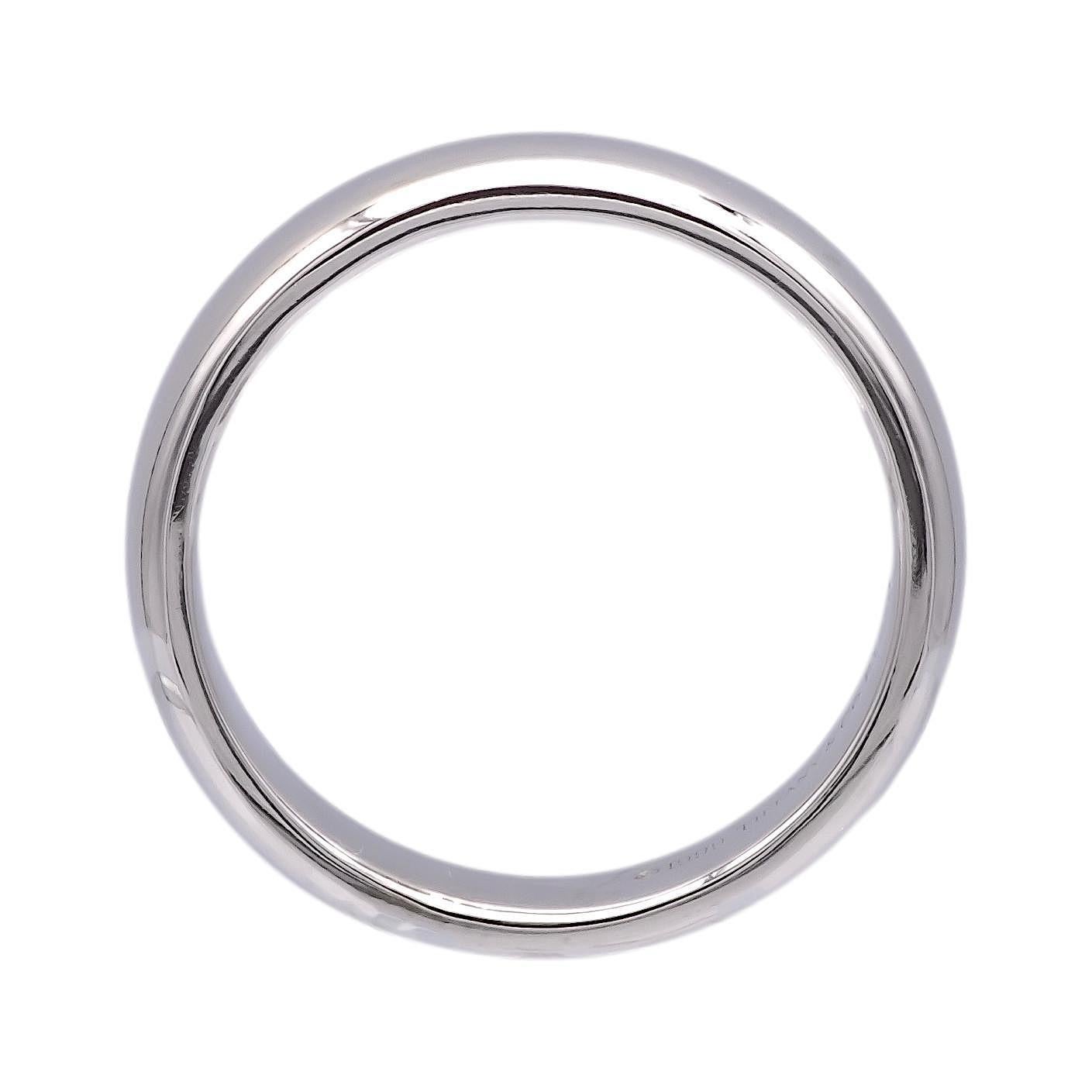 Contemporary Tiffany & Co. Forever Platinum Men's Wedding Band Ring 4.5mm