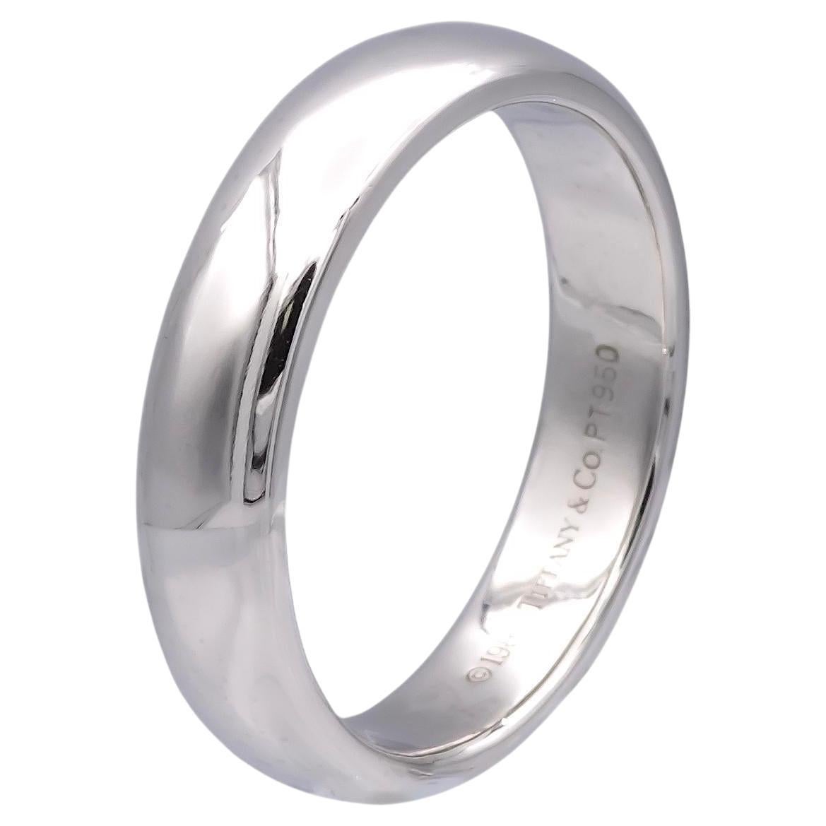 Tiffany & Co. Forever Platinum Men's Wedding Band Ring 4.5mm For Sale
